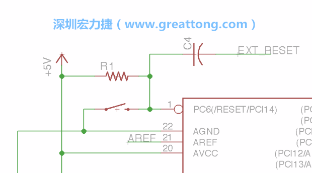 很多PCB設計者的設計不符合人體工學，他們使用很小的按鈕、不方便的元件配置和難以解讀的標簽，千萬不要變成這樣！這次我們的設計有一個大小合適的重置按鈕（reset button）和可以清楚辨認是否已經(jīng)接上電源的LED指示燈。