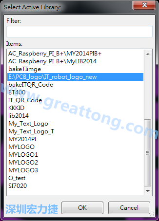 若要存到另外一個library 里， 要點選在File->Current library 重新再選擇Active Library， 就可以點選 File->Save Module in Acitve library 