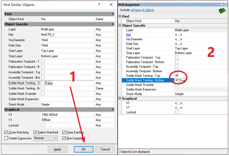 過(guò)孔（VIA）蓋油，不用蓋油可以跳過(guò)。